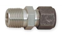 1PZH9 Male Connector, 3/8 In Pipe Sz, SS
