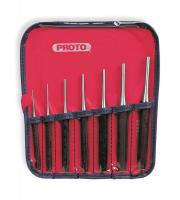 1Q737 Drive Pin Punch Set, 1/16-1/4, 7 Pc