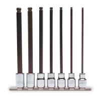 1Q756 Ball End Hex Bit Set, Long, 7 Pc