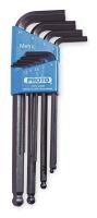 1Q808 Ball End Hex Key Set, 1.5-10mm, L-Shpd, Lng