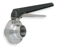 1RAV1 Butterfly Valve, Butt Weld, 2 In., SS