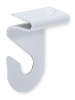 1RCK4 Suspended Ceiling Hook, Steel, White, PK 2