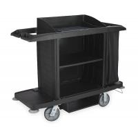 1RF35 Housekeeping Cart, Black, Polypropylene