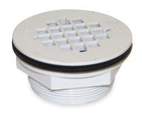 1RLU6 Shower Drain, Compression, PVC, White Grid