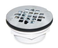 1RLU7 Shower Drain, Compression, PVC, SS Grid