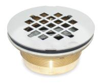 1RLV3 Shower Drain, Compression, Brass, SS Grid