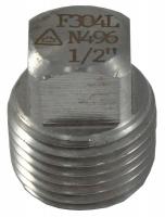 1RTL1 Square Head Plug, 1/2 In, 316 SS, 3000 PSI