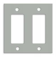 1RYX7 Steel Plate, Two Gang, Style Line, Gray