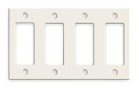 1RYX9 Steel Plate, Four Gang, Style Line, Almond