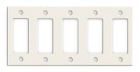 1RYY1 Steel Plate, Five Gang, Style Line, Almond