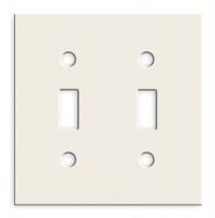 1RYZ7 Steel Plate, Two Gang Switch, Almond