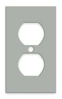 1RZB2 Steel Plate, One Gang Duplex, Gray
