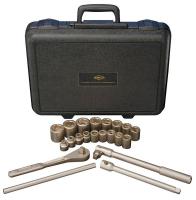 1TEB6 Socket Set, SAE, 6 Pt, 1/2 In Dr, 21 Pc