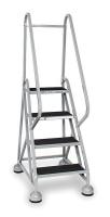 1TGY3 Rolling Ladder, Hndrl, Platfm 36 In H