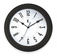 1TKA8 Quartz Clock, Round, Black
