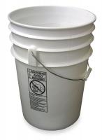 1TMD5 Plastic Pail, White, Cap 6 Gal, With Handle