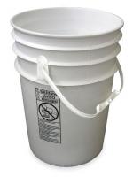 1TMD6 Plastic Pail, White, Cap 6 Gal, With Handle
