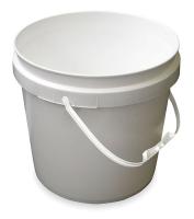 1TME1 Plastic Pail, White, Cap 2 Gal, With Handle