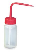 1TMJ6 Wash Bottle, Wide, Red, Polypropylene