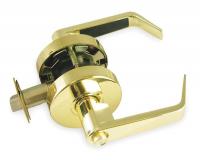 1TPJ9 Lever Lockset, Medium Duty, Brass, Privacy