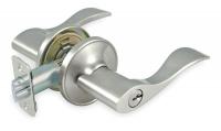 2VMW6 Lever Lockset, Beaver Tail, Satin Nickel