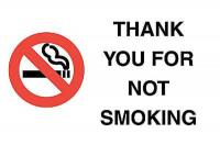 1TX69 No Smoking Sign, 7 x 10In, R and BK/WHT