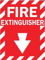 1TZ16 Fire Extinguisher Sign, 14 x 10In, WHT/R