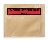 1TZW8 Packing List Envelope, Clear, PK 1000