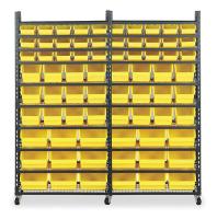 1UGK8 Single Sided Bin Storage Rack, 68InW, Gray