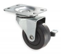 1UHJ1 Swivel Plate Cstr w/Brake, 75 lb, 2 In Dia