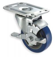 1UHP1 Swivel Plate Cstr w/Brke, 140 lb, 4 In Dia