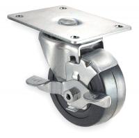 1UKR3 Swivel Plate Cstr w/Brke, 200 lb, 4 In Dia