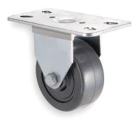 1UKV1 Rigid Plate Caster, 100 lb, 2 In Dia