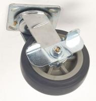 1ULJ3 Swivel Plate Cstr w/Brke, 400 lb, 5 In Dia