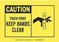 1UN23 Caution Sign, 7 x 10In, BK/YEL, ENG, SURF