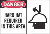 1UN35 Danger Sign, 7 x 10In, R and BK/WHT, ENG