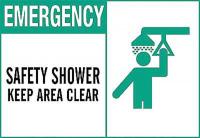 1UN50 Safety Shower Sign, 10 x 14In, ENG, SURF