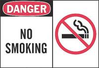 1UN55 Danger No Smoking Sign, 7 x 10In, ENG, SURF