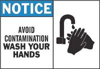 1UN69 Notice Sign, 10 x 14In, BL and BK/WHT, ENG