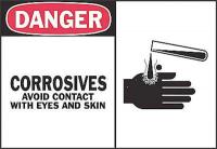 1UN75 Danger Sign, 10 x 14In, R and BK/WHT, ENG