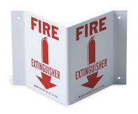 1UP66 Fire Extinguisher Sign, 5-1/2 x 10In, FEXT