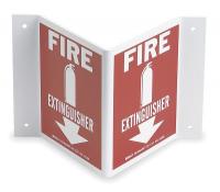 1UP68 Fire Extinguisher Sign, 5-1/2 x 10In, FEXT