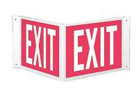 1UP79 Exit Sign, 12 x 18In, R/WHT, Exit, ENG, Text