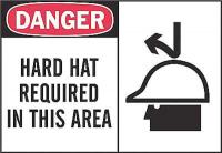 1UP93 Danger Sign, 7 x 10In, R and BK/WHT, ENG