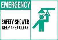 1UR18 Safety Shower Sign, 7 x 10In, ENG, SURF