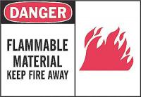 1UR50 Danger Sign, 10 x 14In, R and BK/WHT, ENG