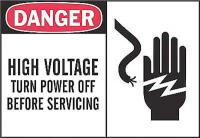 1UR51 Danger Sign, 10 x 14In, R and BK/WHT, ENG