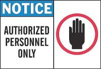 1UR69 Notice Sign, 10 x 14In, R, BL and BK/WHT