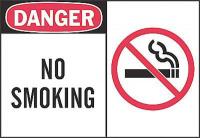 1UR73 Danger No Smoking Sign, 10 x 14In, ENG