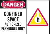 1UR74 Danger Sign, 10 x 14In, R and BK/WHT, ENG